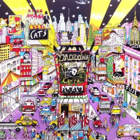 チャールズ・ファジーノの絵画作品　タイトルは、Night on Broadway